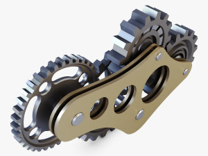 gear mechanism low poly v 6 Model 3D