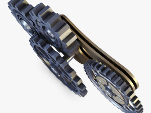 gear mechanism low poly v 6 Model 3D