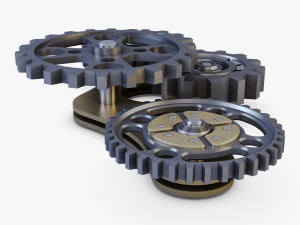 gear mechanism low poly v 6 Model 3D