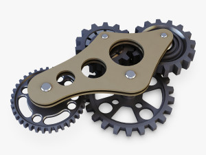 gear mechanism low poly v 6 Model 3D