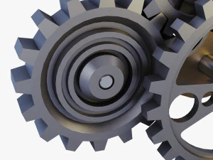 gear mechanism low poly v 6 3D Model