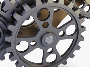 gear mechanism low poly v 6 Model 3D