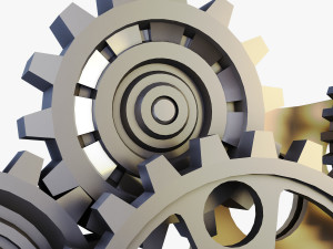 gear mechanism low poly v 6 Model 3D