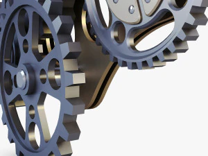 gear mechanism low poly v 6 3D Model