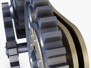gear mechanism low poly v 6 Model 3D