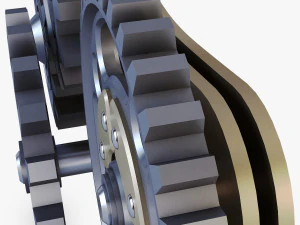 gear mechanism low poly v 6 3D Model
