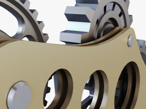 gear mechanism low poly v 6 Model 3D