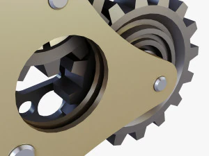 gear mechanism low poly v 6 3D Model