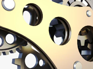 gear mechanism low poly v 6 3D Model