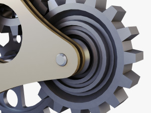 gear mechanism low poly v 6 Model 3D