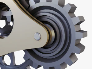 gear mechanism low poly v 6 3D Model