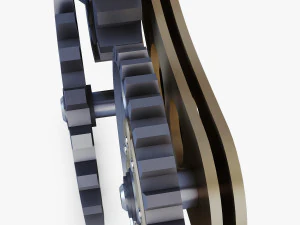 gear mechanism low poly v 6 3D Model