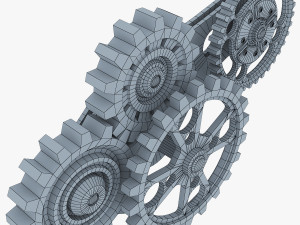 gear mechanism low poly v 6 Model 3D