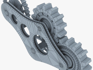gear mechanism low poly v 6 Model 3D