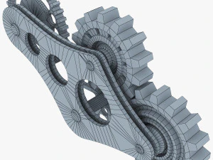 gear mechanism low poly v 6 3D Model