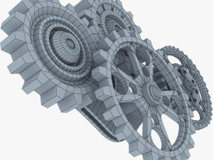 gear mechanism low poly v 6 Model 3D