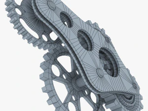gear mechanism low poly v 6 3D Model