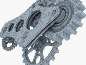 gear mechanism low poly v 6 Model 3D
