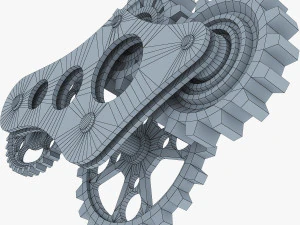 gear mechanism low poly v 6 3D Model