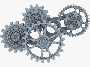 gear mechanism low poly v 6 Model 3D