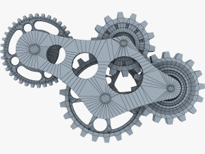 gear mechanism low poly v 6 Model 3D