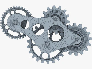 gear mechanism low poly v 6 3D Model