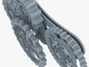 gear mechanism low poly v 6 3D Model