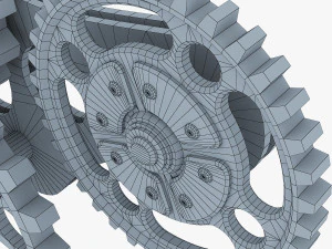 gear mechanism low poly v 6 3D Model