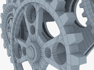 gear mechanism low poly v 6 Model 3D