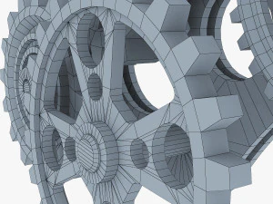 gear mechanism low poly v 6 3D Model
