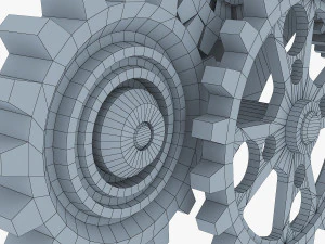 gear mechanism low poly v 6 3D Model