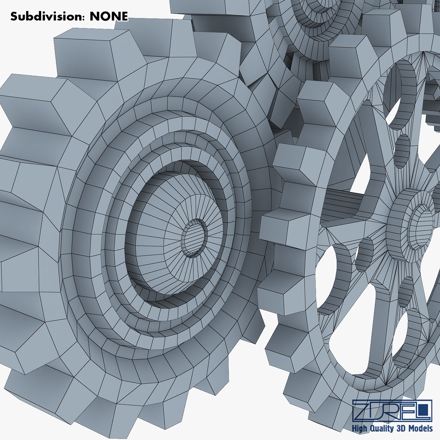 Gear Mechanism V 2 - 3D Model by Zurel
