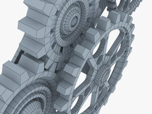 gear mechanism low poly v 6 3D Model