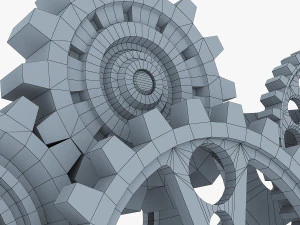 gear mechanism low poly v 6 3D Model