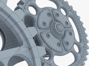 gear mechanism low poly v 6 Model 3D