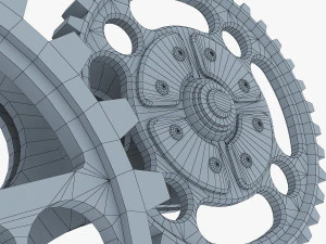gear mechanism low poly v 6 3D Model