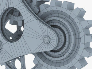gear mechanism low poly v 6 3D Model