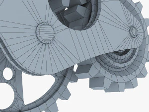 gear mechanism low poly v 6 3D Model