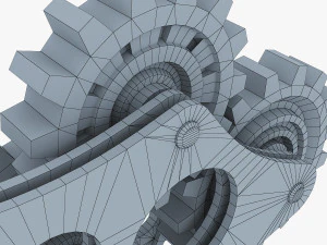 gear mechanism low poly v 6 3D Model