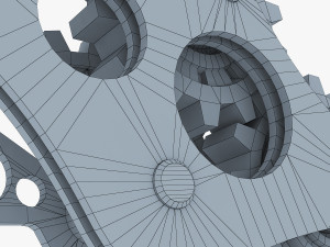 gear mechanism low poly v 6 Model 3D