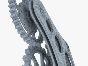gear mechanism low poly v 6 3D Model