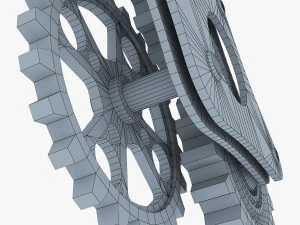gear mechanism low poly v 6 3D Model