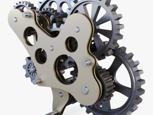 gear mechanism low poly v 7 Modelo 3D