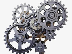 gear mechanism low poly v 7 3D Model