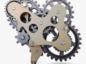 gear mechanism low poly v 7 Modelo 3D