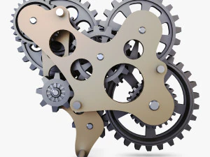 gear mechanism low poly v 7 3D Model