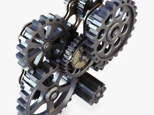 gear mechanism low poly v 7 3D Model