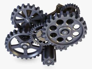 gear mechanism low poly v 7 Modelo 3D