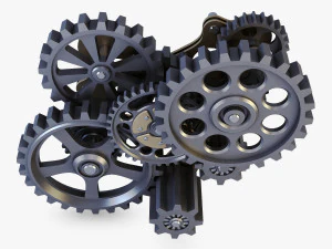 gear mechanism low poly v 7 3D Model