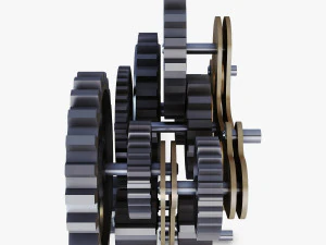gear mechanism low poly v 7 3D Model